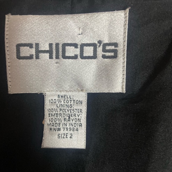 Chico's Sz 2 Rich Rust Velvet Sequined Embroidered Women’s Blazer - Picture 2 of 12